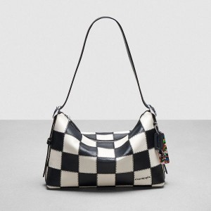 Coachtopia Kabelka přes Rameno Coach Alter/Ego In Checkerboard Upcrafted Leather Černé | 7241308-CZ