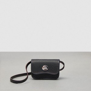 Coachtopia Peněženka Coach Wavy Leather Černé | 1065972-CZ