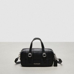 Coachtopia Podprsenkašny Coach Alter/Ego Mini Checkerboard Upcrafted Leather With Crossbody Strap Černé | 8304695-CZ