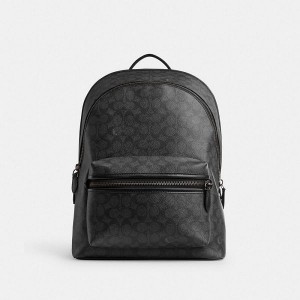 Dámské Batoh Coach Charter In Signature Canvas Šedé | 9586741-CZ