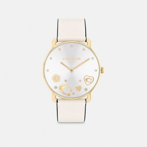 Dámské Hodinky Coach Elliot 36 Mm Bílé Zlaté | 4815072-CZ