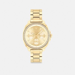 Dámské Hodinky Coach Kitt Chronograph 34 Mm Zlaté | 5918723-CZ