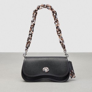 Dámské Kabelka Coach Wavy Dinky In Leather Černé | 4592307-CZ