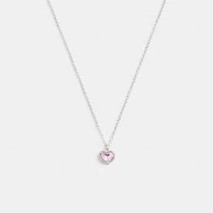 Dámské Náhrdelník Coach Halo Heart Pendant Stříbrné Růžové | 0362187-CZ