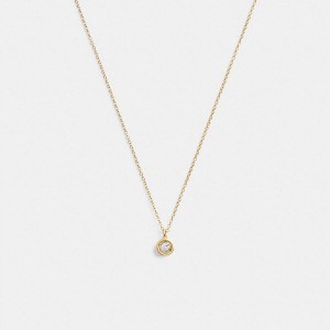 Dámské Náhrdelník Coach Halo Round Pendant Zlaté | 9357840-CZ