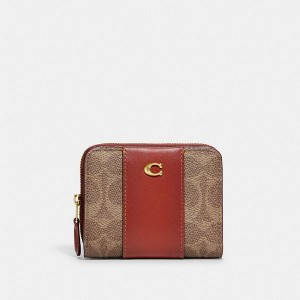 Dámské Peněženka Coach Essential Billfold In Colorblock Signature Canvas Hnědé Červené | 3746829-CZ
