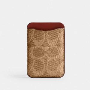 Dámské Pouzdro Na Karty Coach Magsafe Phone In Signature Canvas Hnědé | 0165742-CZ