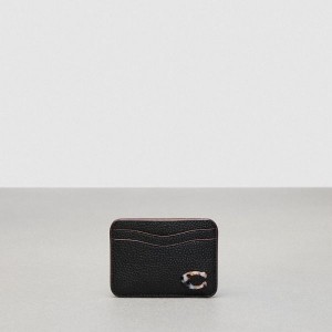 Dámské Pouzdro Na Karty Coach Wavy In Leather Černé | 0843976-CZ