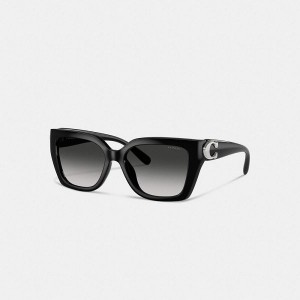 Dámské Sluneční Brýle Coach Full Fit Idol Square Cat Eye Černé | 0263148-CZ