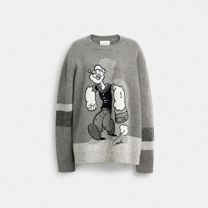 Dámské Svetr Coach X Popeye Šedé Viacfarebný | 7230815-CZ
