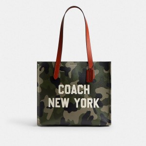Dámské Tote Coach Relay 34 With Camo Print And Graphic Maskáčové | 4381207-CZ
