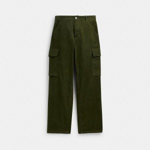 Pánské Kalhoty Coach Corduroy Cargo Olivy Zelené Zelene | 2680593-CZ