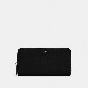 Pánské Peněženka Coach Accordion With Signature Canvas Interior Černé | 4790256-CZ