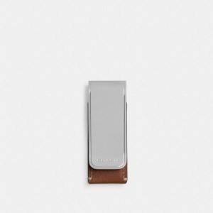 Pánské Pouzdro Na Karty Coach Money Clip Hnědé | 5074286-CZ