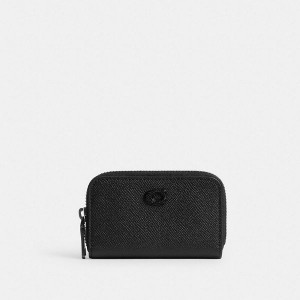 Pánské Pouzdro Na Karty Coach Small Zip Around Černé | 9657380-CZ