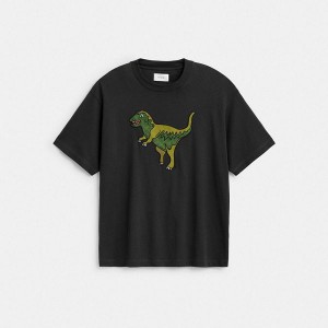Pánské Tričko Coach Rexy Relaxed Fit In Organic Cotton Černé | 4538201-CZ