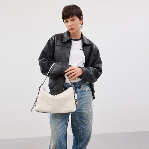 Coachtopia Kabelka přes Rameno Coach Alter/Ego In Checkerboard Upcrafted Leather Bílé | 5816947-CZ
