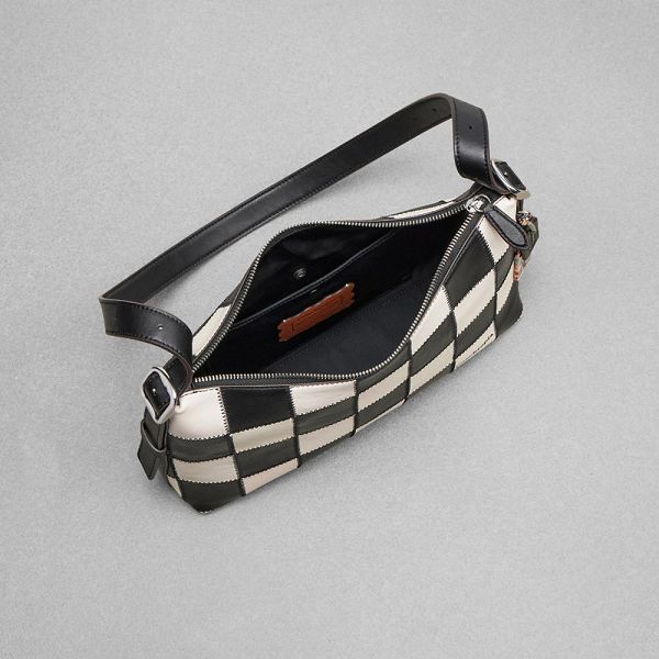 Coachtopia Kabelka přes Rameno Coach Alter/Ego In Checkerboard Upcrafted Leather Černé | 7241308-CZ
