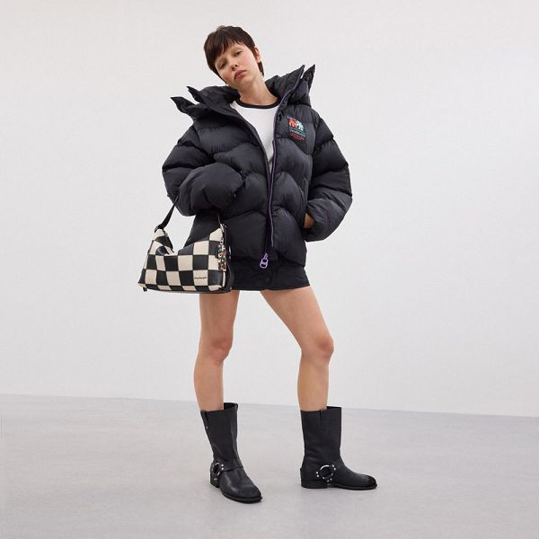 Coachtopia Kabelka přes Rameno Coach Alter/Ego In Checkerboard Upcrafted Leather Černé | 7241308-CZ