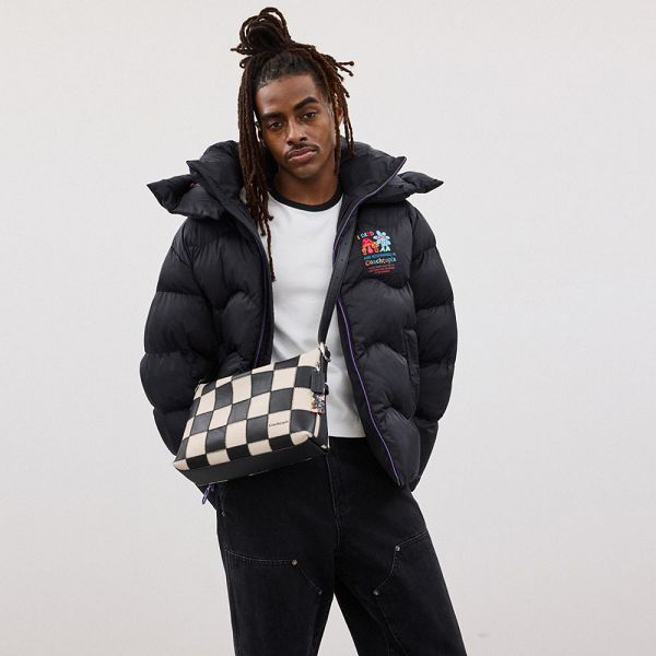 Coachtopia Kabelka přes Rameno Coach Alter/Ego In Checkerboard Upcrafted Leather Černé | 7241308-CZ