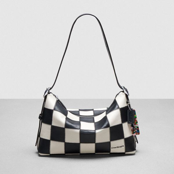 Coachtopia Kabelka přes Rameno Coach Alter/Ego In Checkerboard Upcrafted Leather Černé | 7241308-CZ