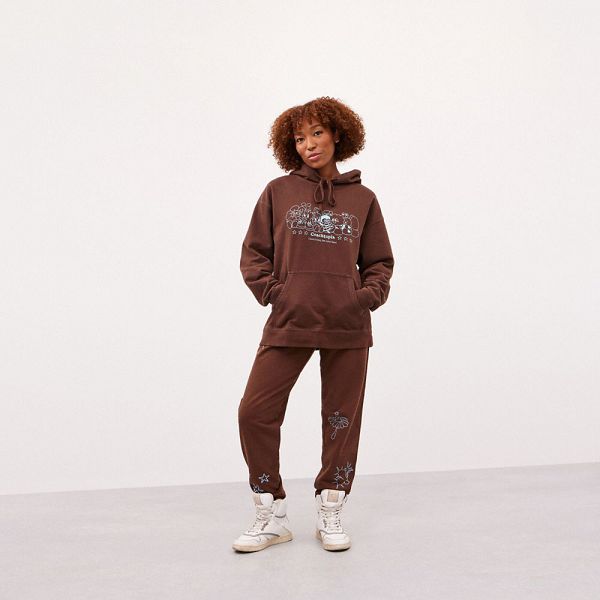 Coachtopia Kalhoty Jogger Coach Graphics Hnědé | 0783416-CZ