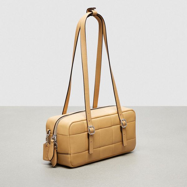 Coachtopia Podprsenkašny Coach Alter/Ego Checkerboard Upcrafted Leather Hnědé | 5267380-CZ