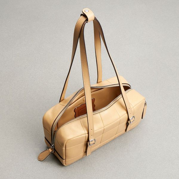 Coachtopia Podprsenkašny Coach Alter/Ego Checkerboard Upcrafted Leather Hnědé | 5267380-CZ