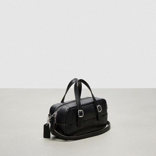 Coachtopia Podprsenkašny Coach Alter/Ego Mini Checkerboard Upcrafted Leather With Crossbody Strap Černé | 8304695-CZ