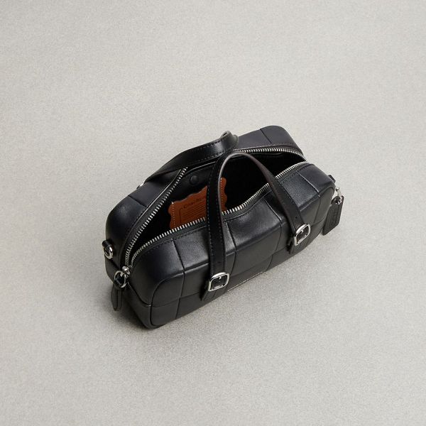 Coachtopia Podprsenkašny Coach Alter/Ego Mini Checkerboard Upcrafted Leather With Crossbody Strap Černé | 8304695-CZ