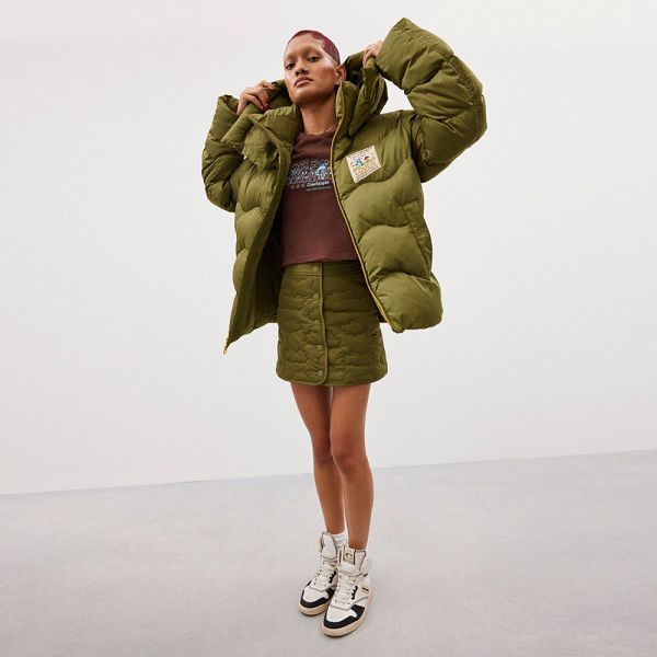 Coachtopia Puffer Bunda Coach Loop Quilted Olivy Zelené Zelene | 5812649-CZ