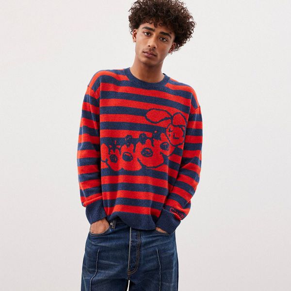 Coachtopia Svetr Coach Crewneck With Caterpillar Graphic Oranžové Tmavě Blankyt | 6802413-CZ