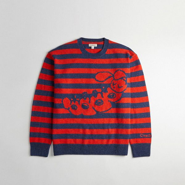 Coachtopia Svetr Coach Crewneck With Caterpillar Graphic Oranžové Tmavě Blankyt | 6802413-CZ