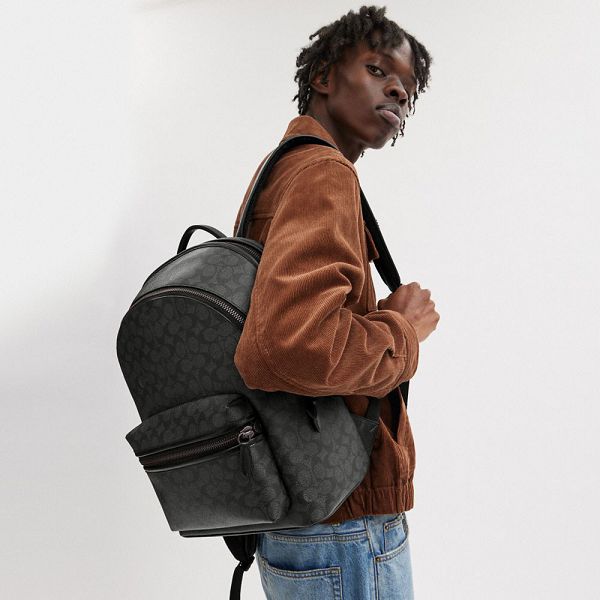 Dámské Batoh Coach Charter In Signature Canvas Šedé | 9586741-CZ