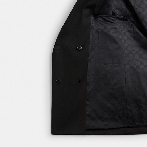 Dámské Blejzr Coach Double Breasted Černé | 5427103-CZ