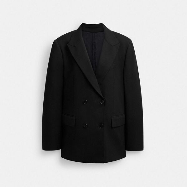 Dámské Blejzr Coach Double Breasted Černé | 5427103-CZ