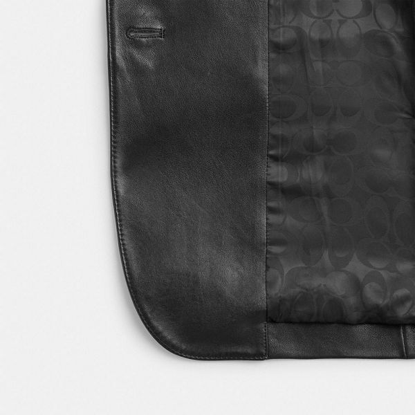 Dámské Blejzr Coach Leather Černé | 1540297-CZ