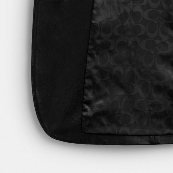 Dámské Blejzr Coach Leather Černé | 6872590-CZ
