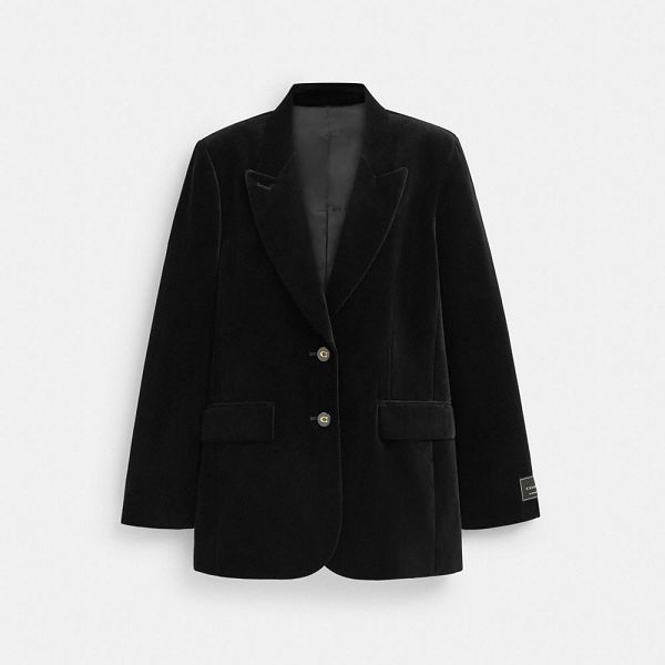 Dámské Blejzr Coach Velvet Černé | 5324918-CZ