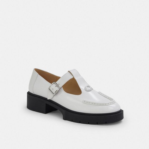 Dámské Boty Mary Jane Coach Liv Bílé | 7025648-CZ