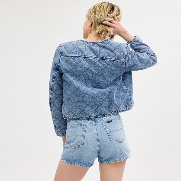 Dámské Bunda Coach Heritage C Quilted Denim In Organic Cotton Blankyt | 7048136-CZ