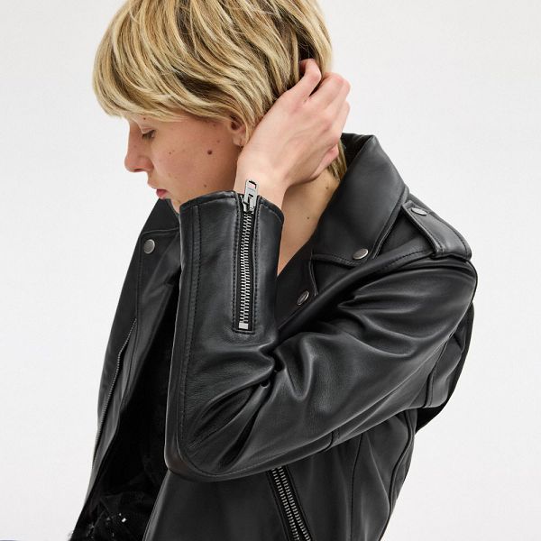 Dámské Bunda Coach Moto Černé | 6302875-CZ