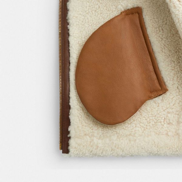 Dámské Bunda Coach Shearling Aviator Hnědé | 2780394-CZ