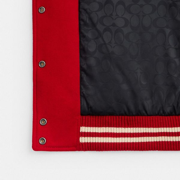 Dámské Bunda Coach Varsity Červené | 0143586-CZ