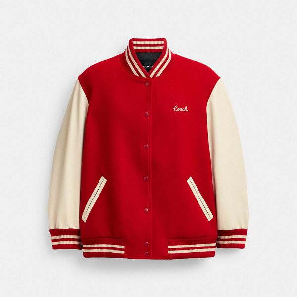 Dámské Bunda Coach Varsity Červené | 0143586-CZ