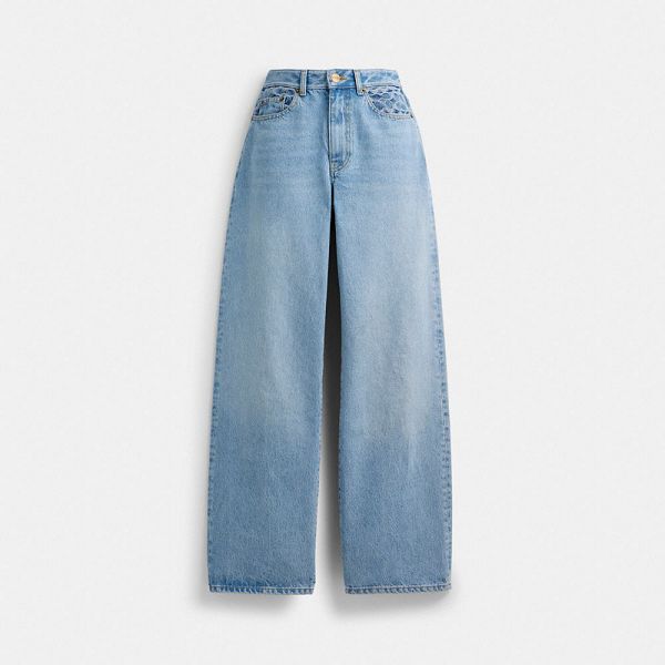 Dámské Džíny Coach Loose Fit Jeans Blankyt | 4206798-CZ