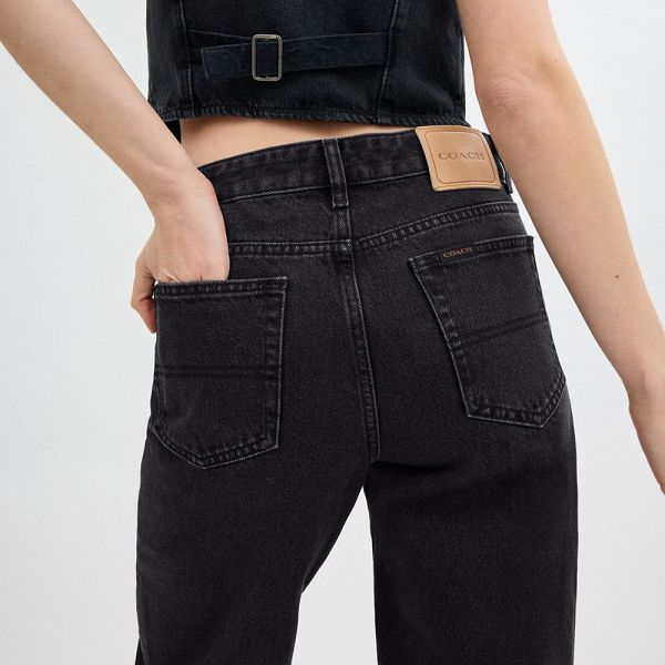 Dámské Džíny Coach Loose Fit Jeans In Organic Cotton Černé | 6518970-CZ