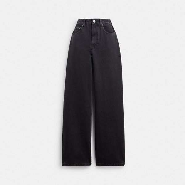 Dámské Džíny Coach Loose Fit Jeans In Organic Cotton Černé | 6518970-CZ