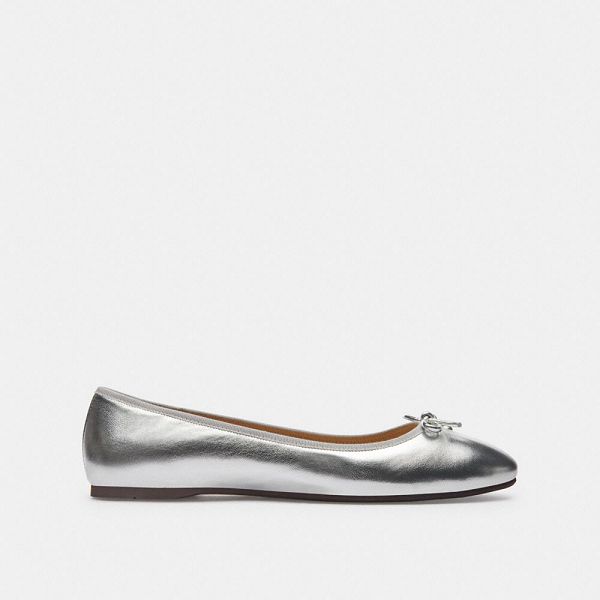 Dámské Flat Shoes Coach Abigail Metal Stříbrné | 0189732-CZ