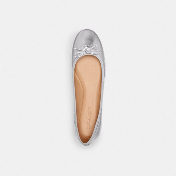 Dámské Flat Shoes Coach Abigail Metal Stříbrné | 0189732-CZ